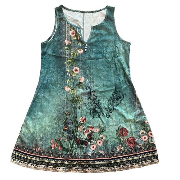 Sleeveless Floral Summer Dress Size Medium - Picture 1 of 6